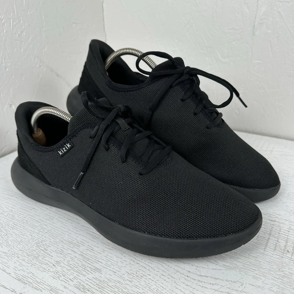 Kizik Madrid Men's 12 Eco Knit All Black Slip In‎ Hands Free Sneakers Shoes